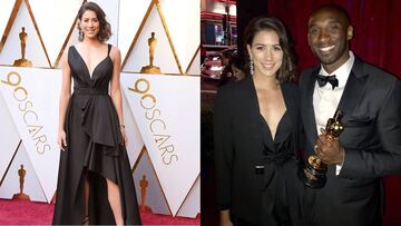 Garbiñe Muguruza deslumbró en la alfombra roja de los Oscar y se fotografió junto a Kobe Bryant.