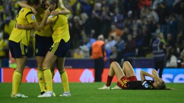 Suecia celebra el gol.