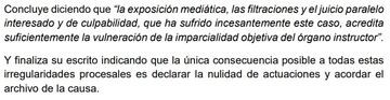 Fragmento del auto de la Audiencia provincial de Barcelona