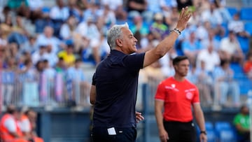 Pellicer, durante el Málaga-Burgos.