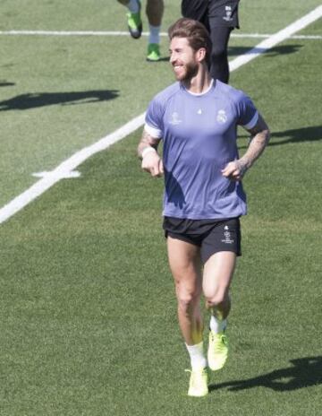 Risas y buen rollo en el entrenamiento del Real Madrid