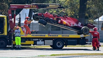 El Ferrari SF21 de Carlos Sainz. Monza, Italia. F1 2021.
