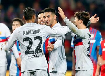 0-2. Ferran Torres celebra el segundo gol.
