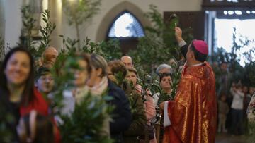 Un sacerdote bendice los ramos de los feligreses que se reúnen durante la celebración del Domingo de Ramos Carlos Castro / Europa Press
02/04/2023