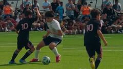 El increíble regate con asistencia incluida del hijo de Messi que es una calca de su padre