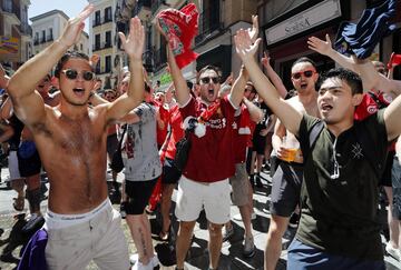 Ambiente de Champions en las calles de Madrid