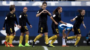 El Atlético Femenino durante un partido