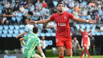 Mir celebra su gol ante el Celta. 