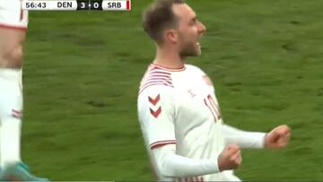 Eriksen enloquece a Dinamarca con un golazo