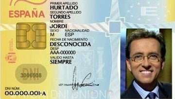 El falso DNI de Jordi Hurtado creado por la Guardia Civil