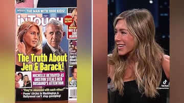 La impagable reacción de Jennifer Aniston cuando le enseñan una portada de su ‘affaire’ con Obama