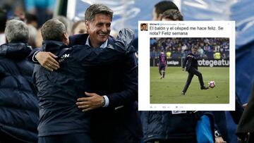 Míchel sigue eufórico tras ganar al Barça: "El balón me hace feliz"
