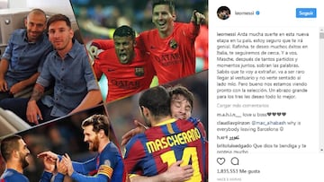 La entrañable despedida de Messi a Mascherano en Instagram