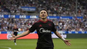 Rubén Vargas celebra su gol en Mendizorroza.