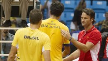 ADI&Oacute;S. Carlos Moy&aacute;, durante la eliminatoria en Brasil. 
 