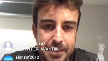 Alonso en un directo de 'Instagram'