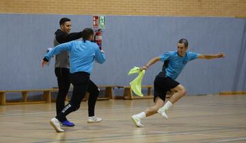 José Luis Ballano, entrenando con el Rivas esta semana