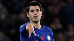 Morata, durante un partido con el Chelsea.