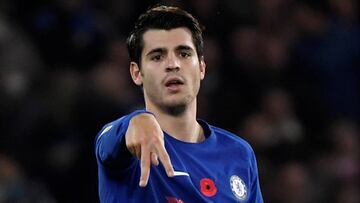 Morata, durante un partido con el Chelsea.