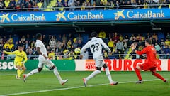 El disparo de Yéremy Pino que supuso el 1-0 del Villarreal al Madrid el pasado sábado, pese a que Courtois desvió el remate.