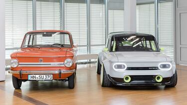 Practicantes de Audi convierten un NSU Prinz 4L 1971 en auto eléctrico