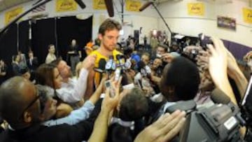 Gasol pudo dar su última rueda de prensa con los Lakers.