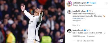 Fede Valverde, a Bellingham: “No se puede jugar con tres piernas”