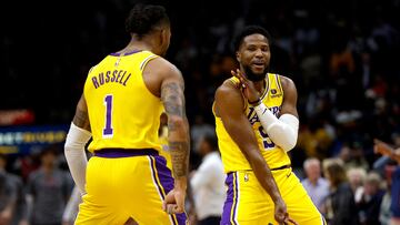 NEW ORLEANS, LOUISIANA - MARCH 14: Malik Beasley #5 of the Los Angeles Lakers reacts after scoring a three-point basket during the first quarter of an NBA game against the New Orleans Pelicans at Smoothie King Center on March 14, 2023 in New Orleans, Louisiana. NOTE TO USER: User expressly acknowledges and agrees that, by downloading and or using this photograph, User is consenting to the terms and conditions of the Getty Images License Agreement. Sean Gardner/Getty Images/AFP (Photo by Sean Gardner / GETTY IMAGES NORTH AMERICA / Getty Images via AFP)