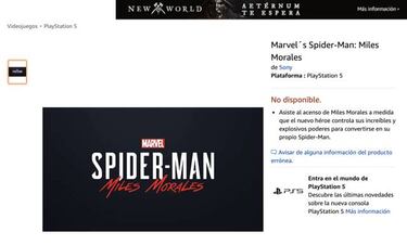 PS5: Amazon España activa también una sección de juegos, DualSense, consola y más