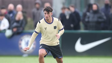 Guille, en un partido de la Youth League ante el Chelsea esta temporada