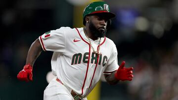 HOUSTON, TEXAS - MARCH 08: Randy Arozarena #56 of the Mexico scores a run in the first inning against Mexico during the 2026 World Baseball Classic Pool B game between Brazil and Mexico at Daikin Park on March 08, 2026 in Houston, Texas. Kenneth Richmond/Getty Images/AFP (Photo by Kenneth Richmond / GETTY IMAGES NORTH AMERICA / Getty Images via AFP)