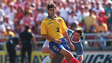 Andrés Escobar durante el partido entre la Selección Colombia y Estados Unidos por el Mundial de USA 94