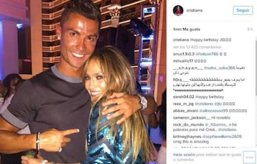 Cristiano wishes Jennifer López a happy birthday