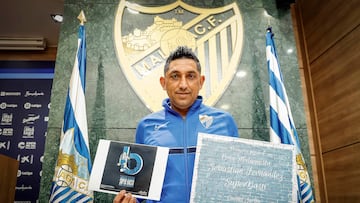 Basti, en la sala de prensa de La Rosaleda.