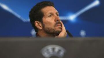 Simeone, en la rueda de prensa.