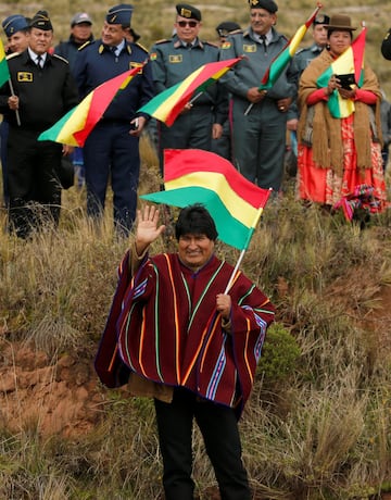 El presidente de Bolivia Evo Morales un espectador más.