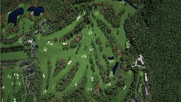 Imagen aérea del Augusta National Golf Club, el recinto que acoge el Masters de Augusta, primer major de la temporada.