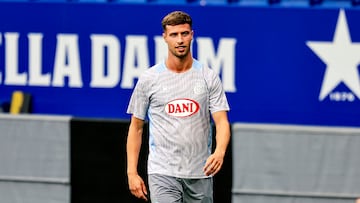 14/09/2025 LA LIGA EA SPORTS.
ENTRENAMIENTO DEL RCD ESPANYOL EN EL RCDE STADIUM DE CORNELLA - EL PRAT.
PUADO (7) RCD ESPANYOL