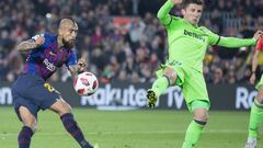 Las 2 opciones de gol que tuvo Vidal en el partido con Levante