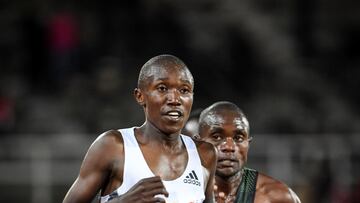 El atleta keniano Rhonex Kipruto, durante una carrera.