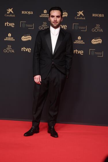 El actor Ricardo Gómez posa en la alfombra roja de los Premios Goya.