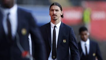 Britain Football Soccer - Swansea City v Manchester United - Premier League - Liberty Stadium - 6/11/16 Manchester United's Zlatan Ibrahimovic before the match Action Images via Reuters / John Sibley Livepic EDITORIAL USE ONLY. No use with unauthorized audio, video, data, fixture lists, club/league logos or "live" services. Online in-match use limited to 45 images, no video emulation. No use in betting, games or single club/league/player publications. Please contact your account representative for further details.