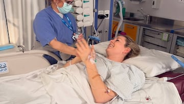 Lindsey Vonn en el Hospital de Treviso.