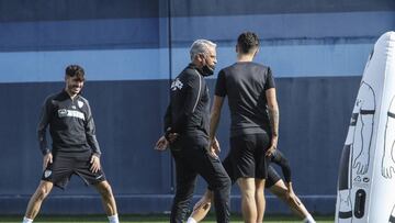 Sergio Pellicer durante el entrenamiento de este jueves.