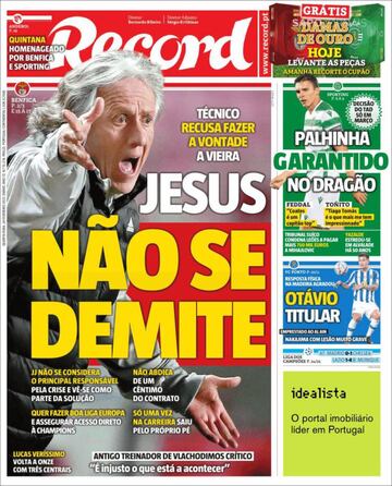 "Tengo a los mejores"... las portadas deportivas de hoy