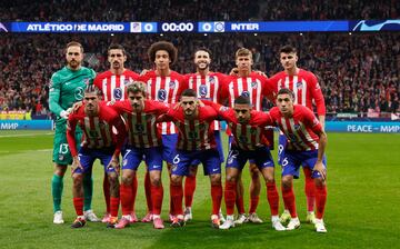 Once inicial del Atlético de Madrid. Jan Oblak, Stefan Savic, Axel Witsel, Mario Hermoso, Marcos Llorente, Álvaro Morata, Rodrigo de Paul, Antoine Griezmann, Koke, Samuel Lino y Nahuel Molina.