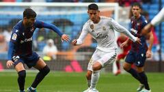 James Rodr&iacute;guez da asistencia en el triunfo de Real Madrid 3-2 sobre el Levante.
