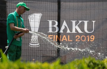 La capital de Azerbaiyán acogerá la final de la Europa League entre el Chelsea y el Arsenal Y ya está preparándose para el partido que se disputará mañana en el Estadio Olímpico de Bakú.