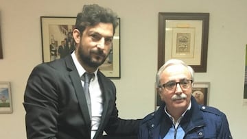 Ricardo López en su presentación con el Racing de Ferrol.