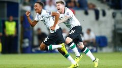 Soccer Football - Champions League - Hoffenheim vs Liverpool - Qualifying Play-Off First Leg - Sinsheim, Germany - August 15, 2017   Liverpool&#039;s Trent Alexander-Arnold celebrates scoring their first goal   REUTERS/Ralph Orlowski